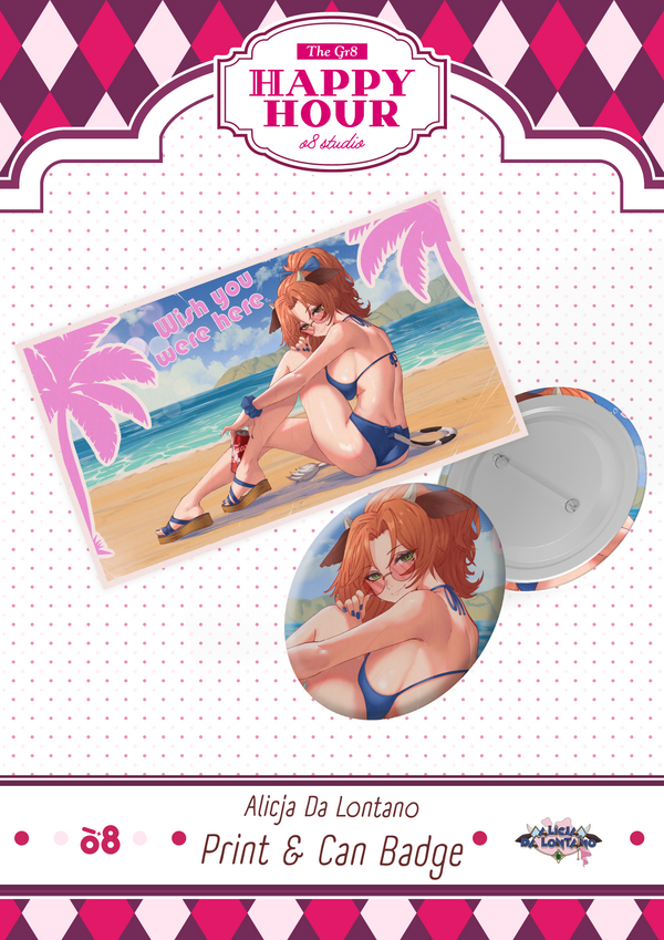 Alicja Happy Hour Print and Can Badge Set