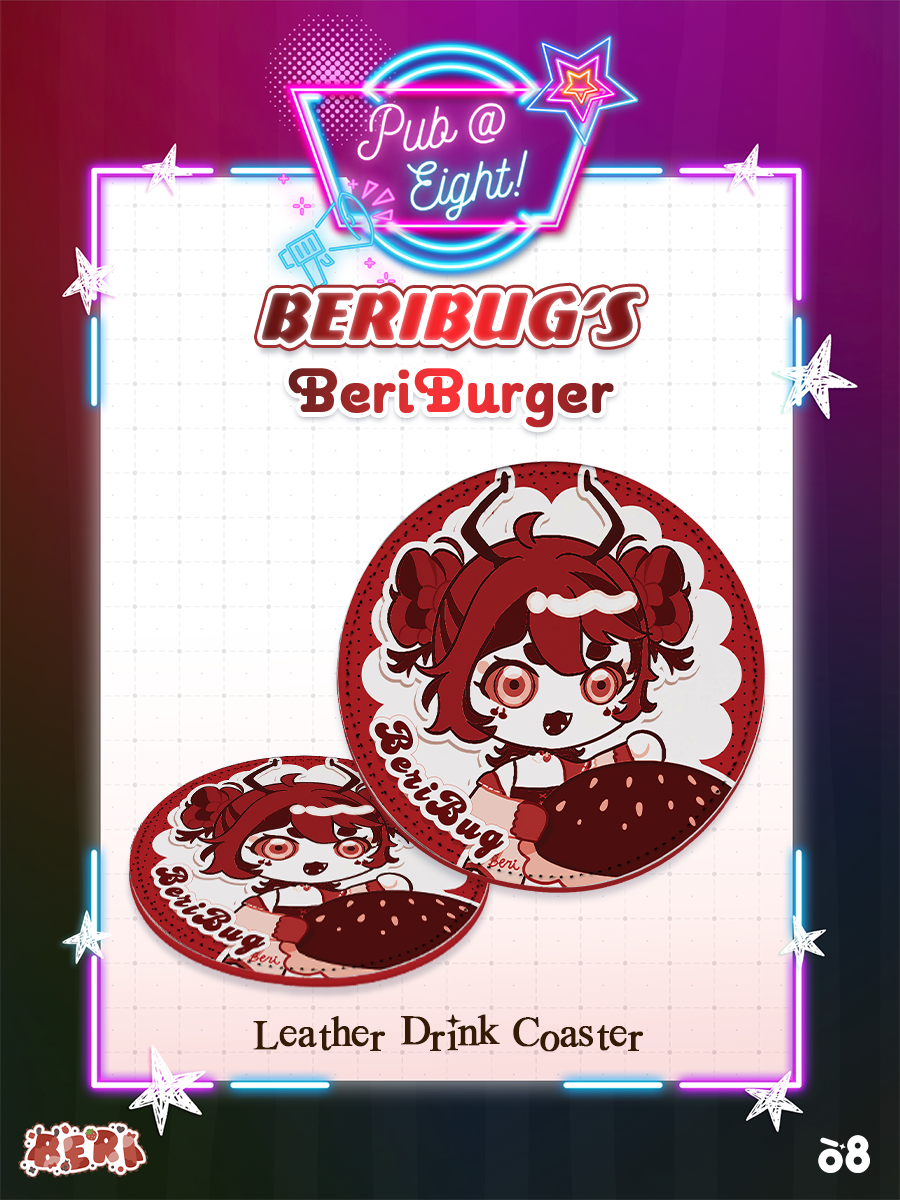 Beribug Pub@8 Leather Coaster