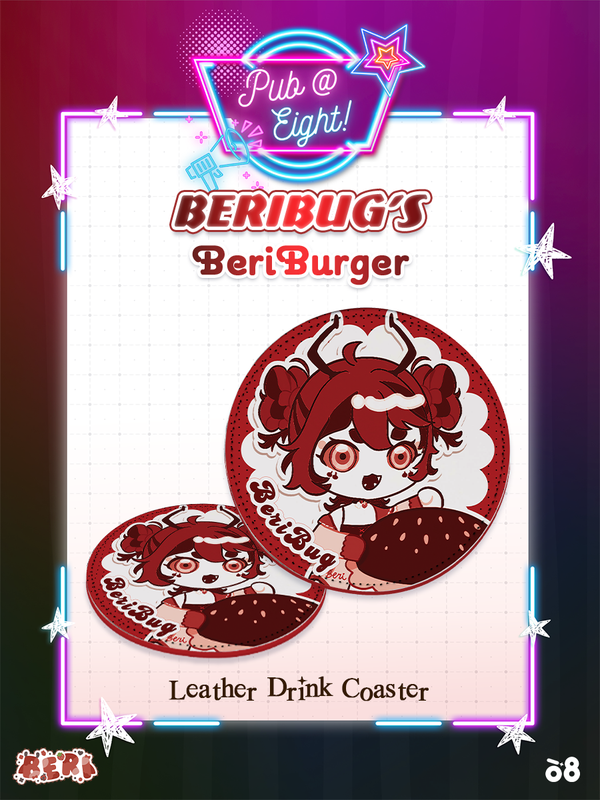 Beribug Pub@8 Leather Coaster