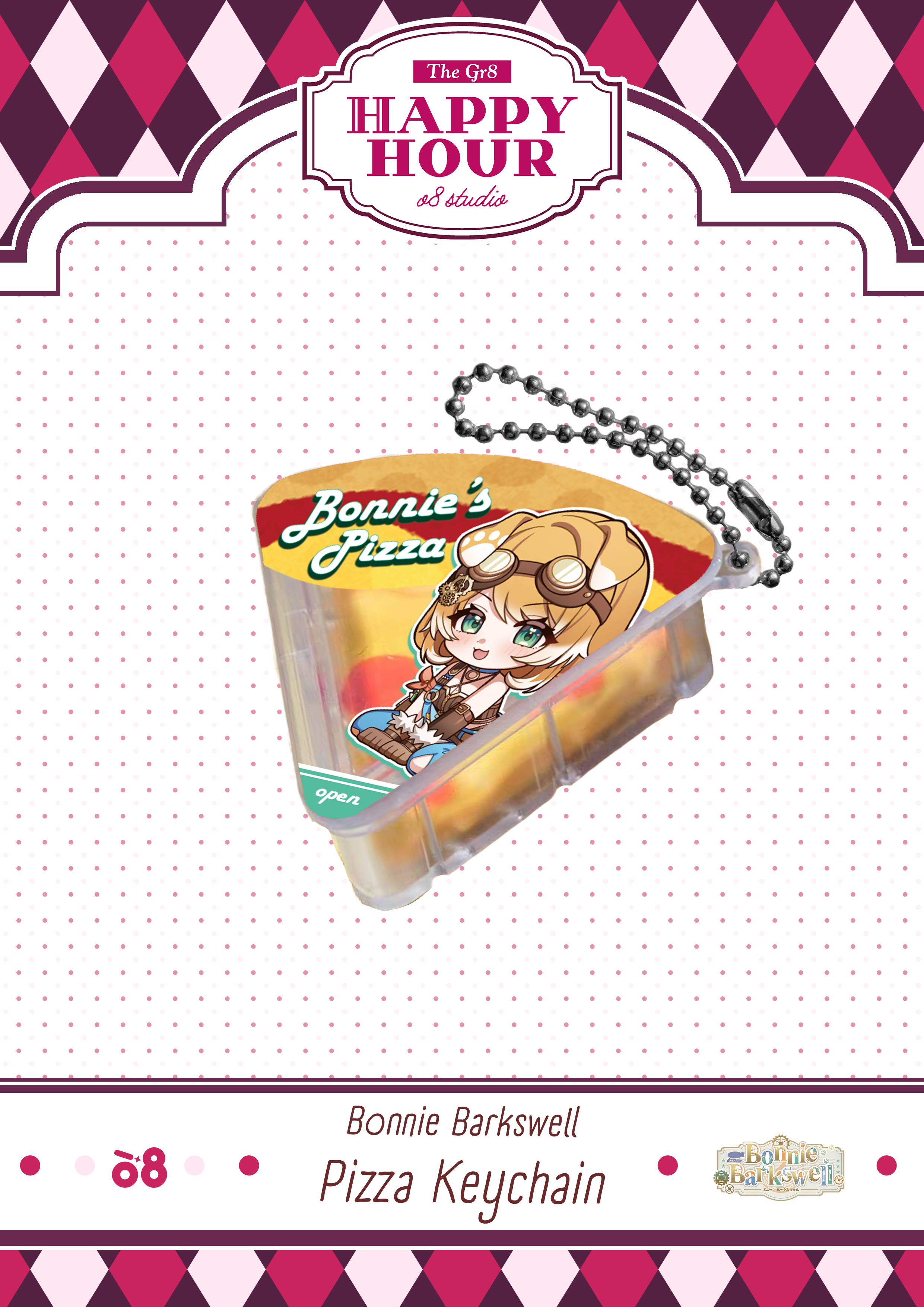 Bonnie Pizza Squishy Happy Hour Keychain