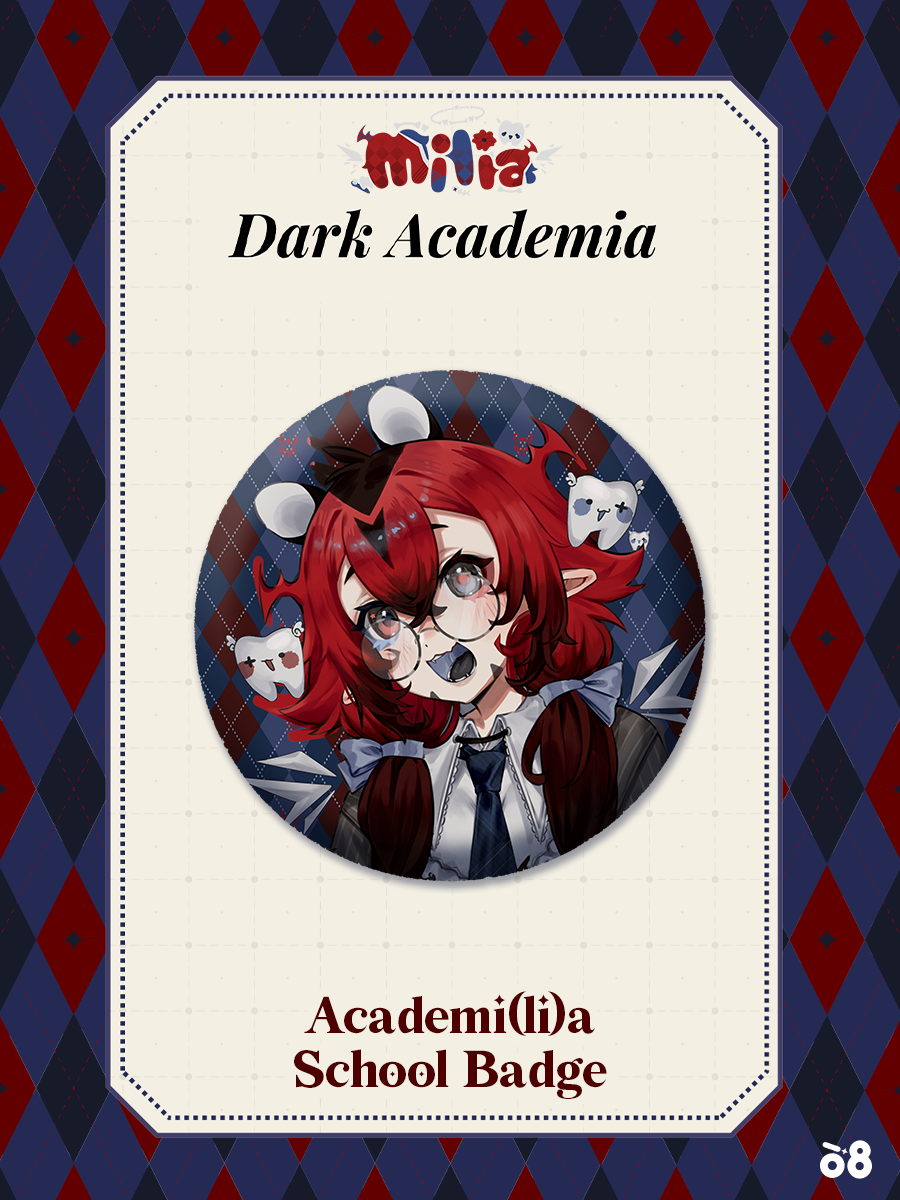 Milia's Dark Academilia Can badge