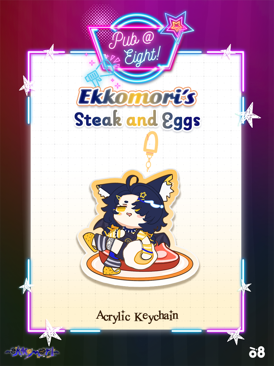 Ekkomori Pub@8 Steak and Eggs Keychain