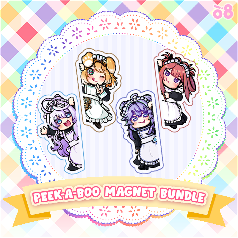 Peekaboo Acrylic Chibi Side Fridge Magnet Bundle