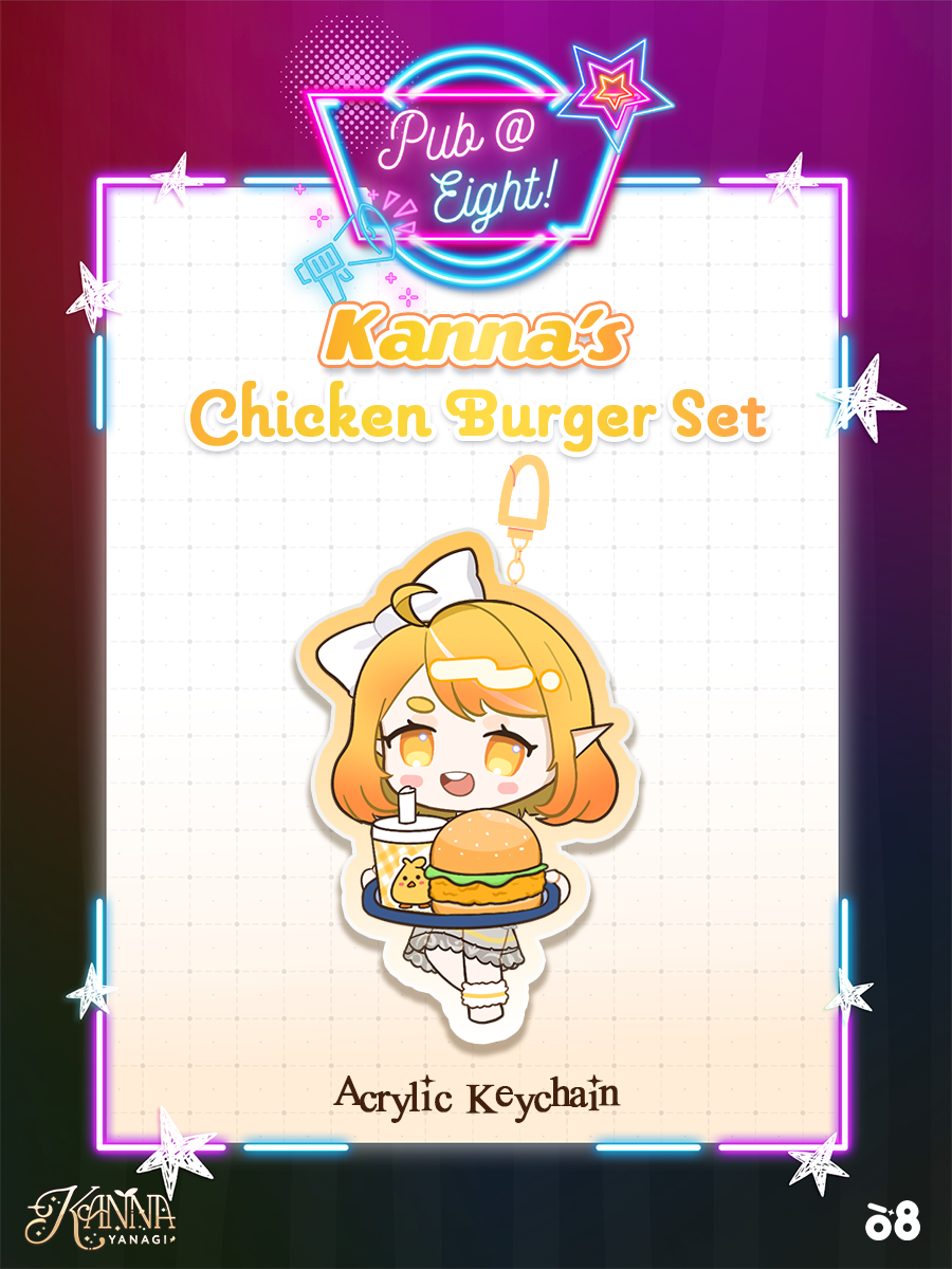 Kanna Pub@8 Chicken Burger Set Keychain