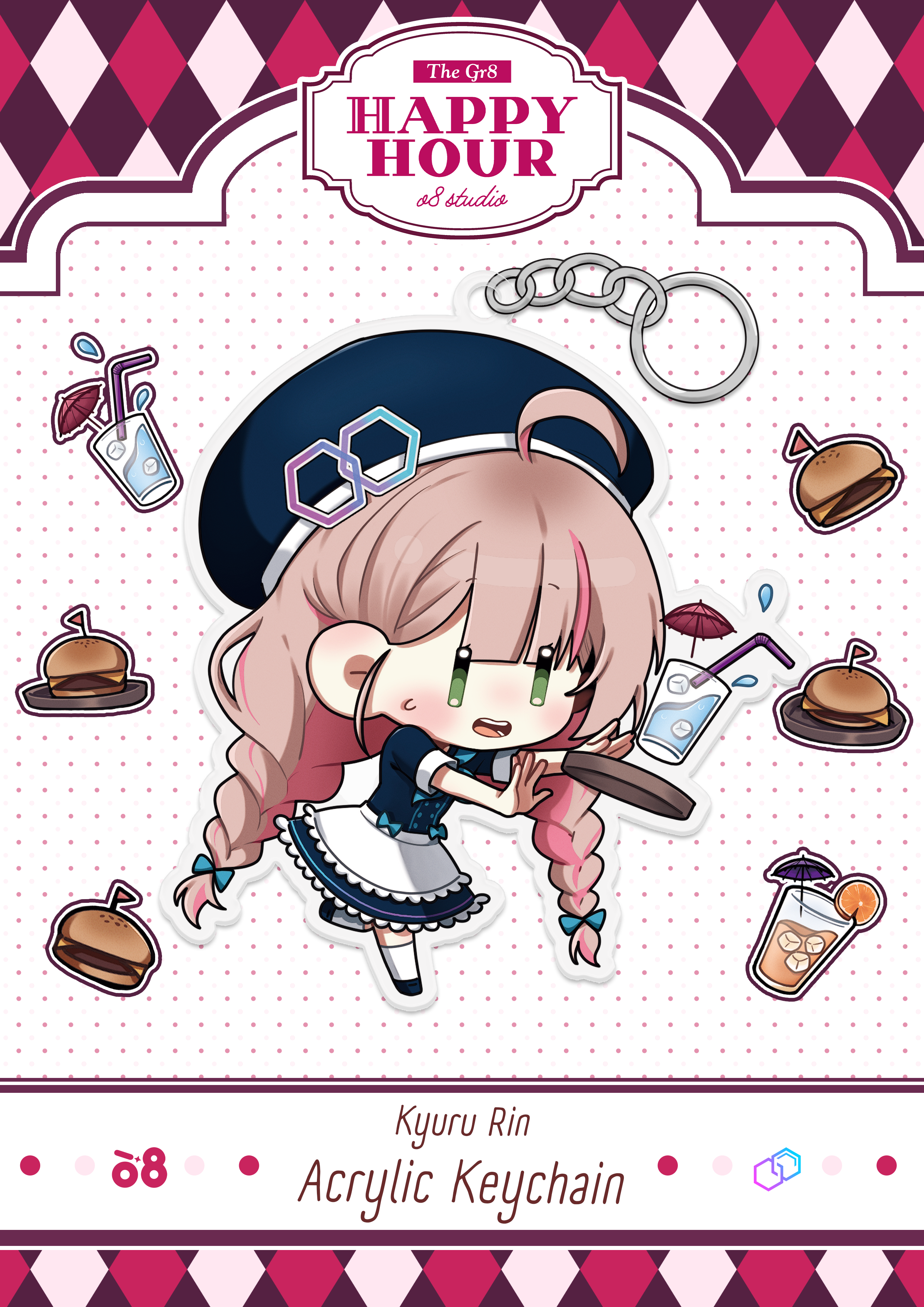 Kyuru Rin Happy Hour Keychain