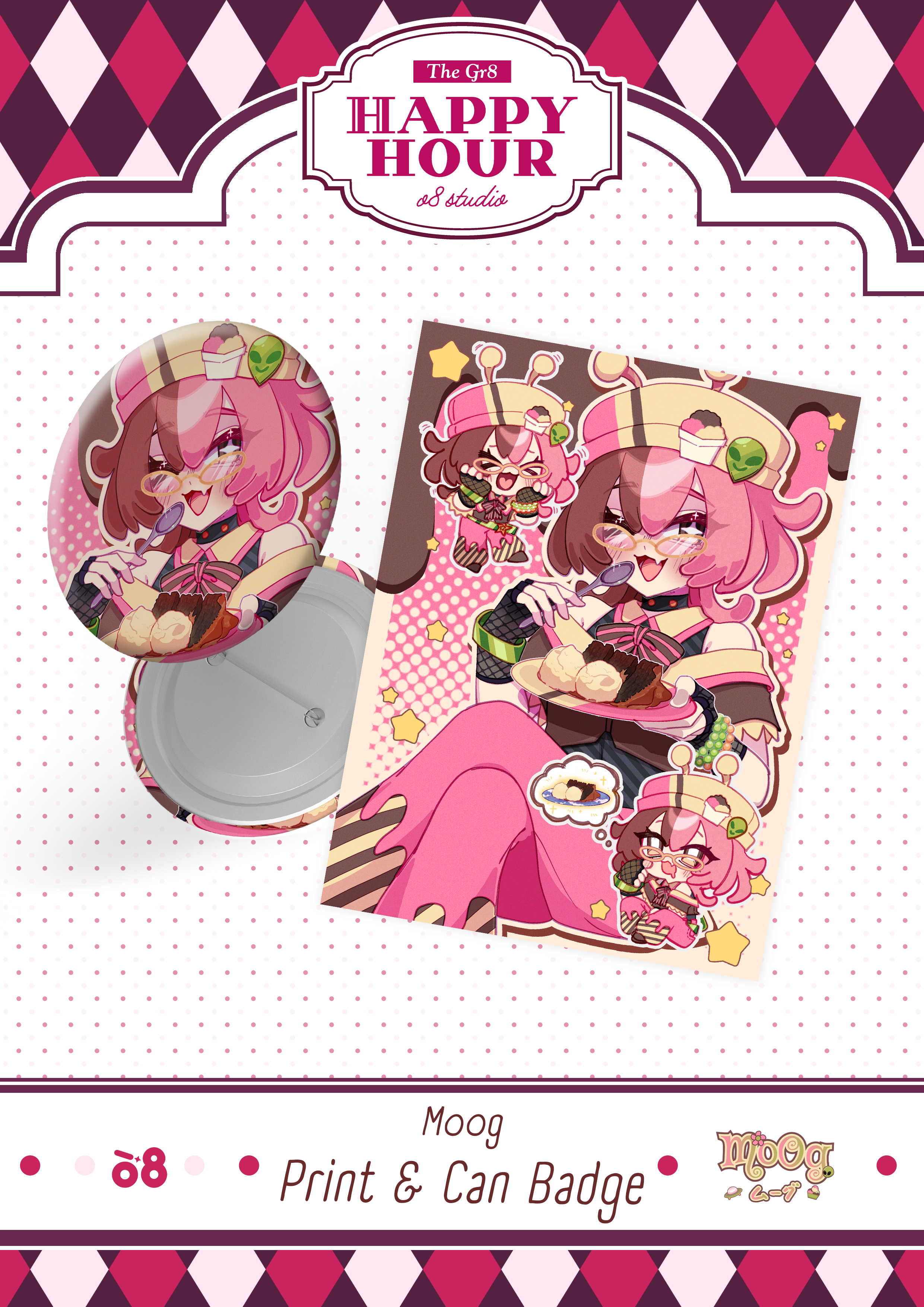 Moog Happy Hour Print and Can Badge Set