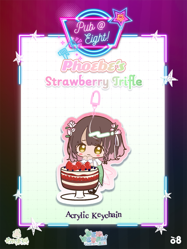 Phoebe Pub@8 Strawberry Trifle Keychain