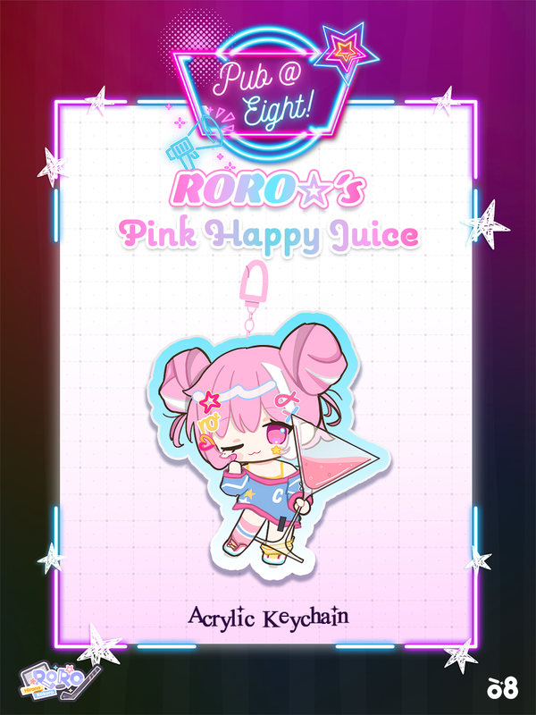 Hirano Kokoro Pub@8 Pink Happy Juice Keychain