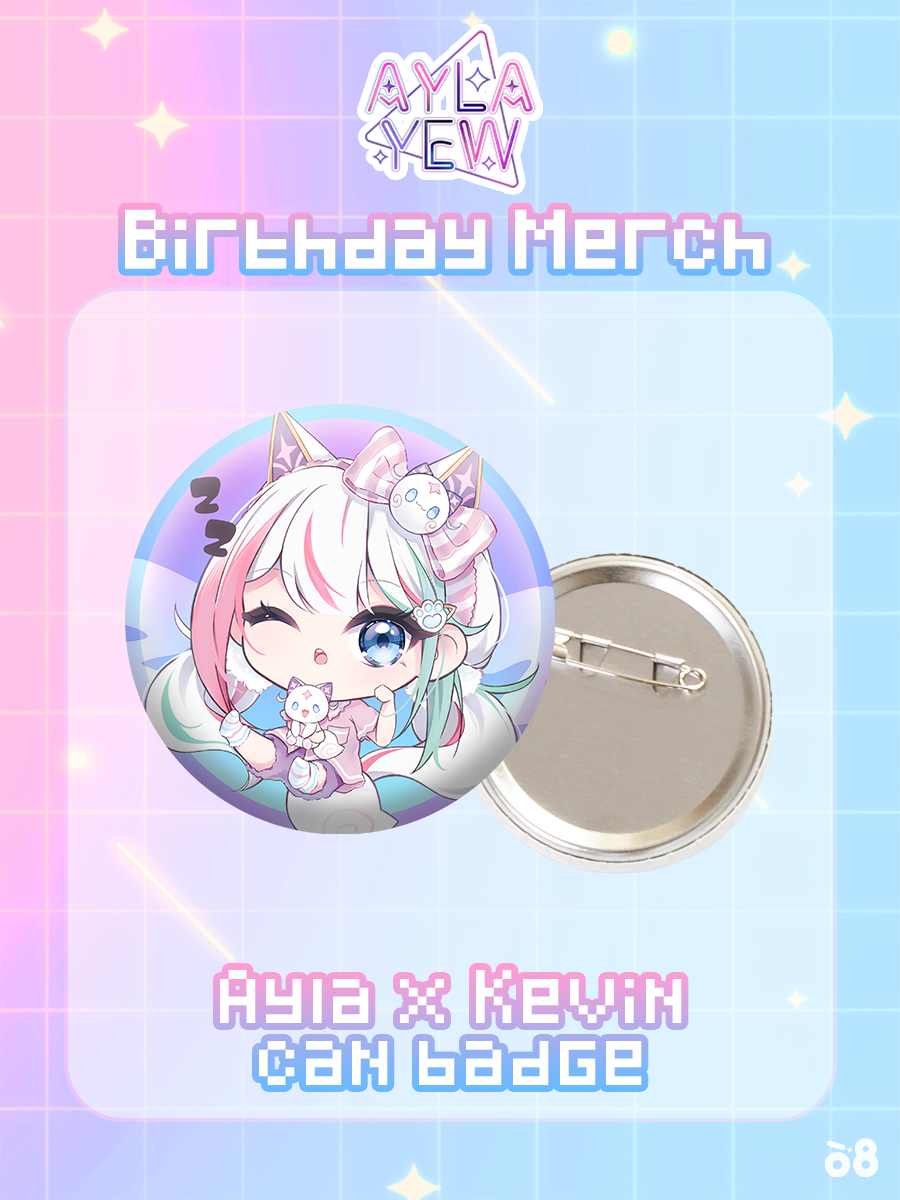 Ayla PJ Party Can badge
