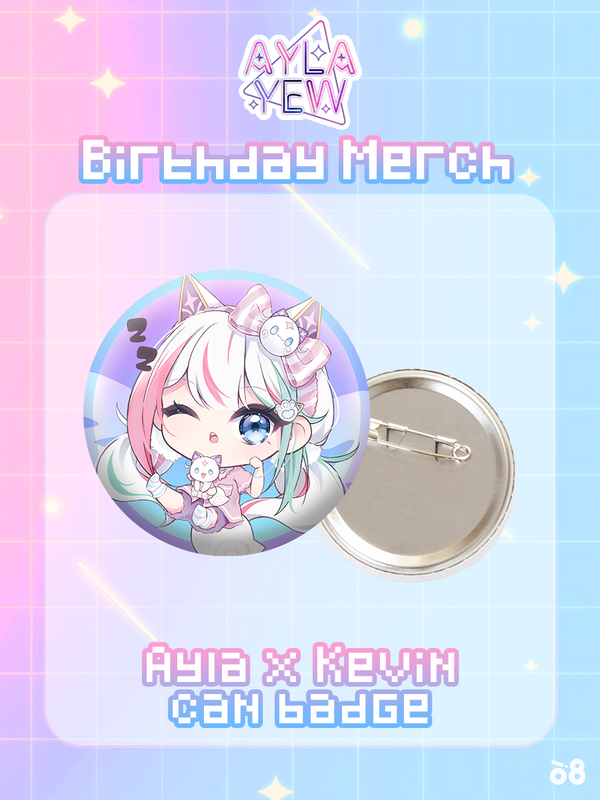 Ayla PJ Party Can badge